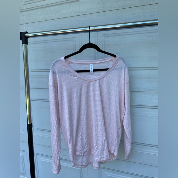 Athleta pink striped shirt - Picture 1 of 3